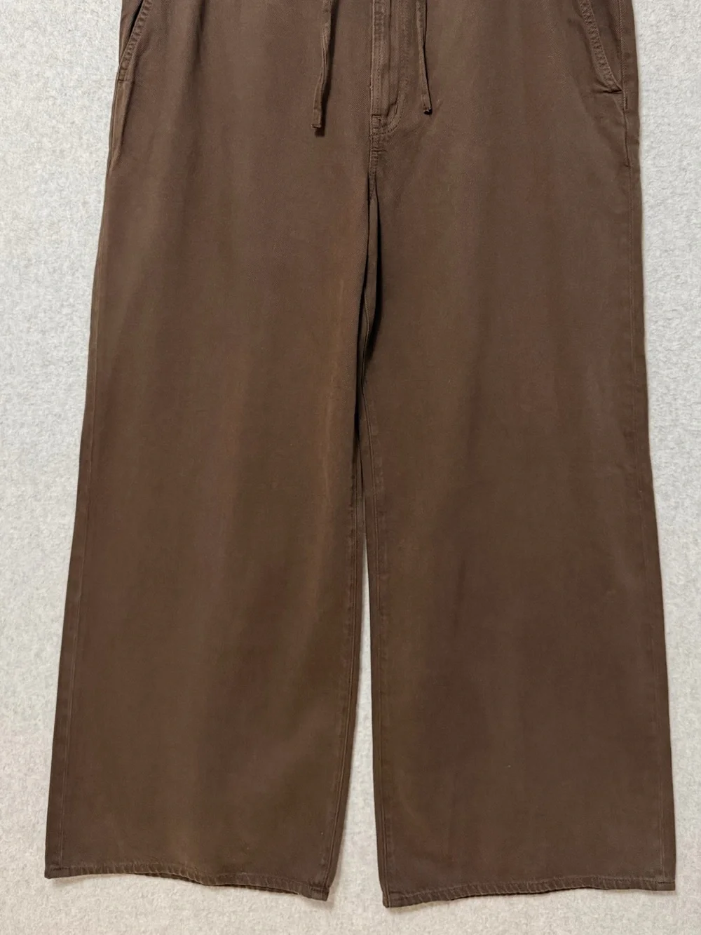 Madewell Ultimate Wide-Leg Pant in Airy Denim NWT Size 32 Dark Brown Tie Waist - Picture 6 of 12